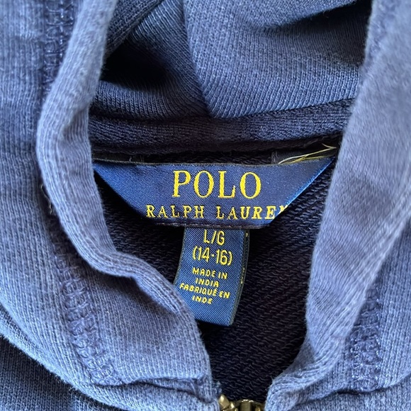 POLO RALPH LAUREN Big Girls French Terry Hoodie Jacket size large (14/16) - Picture 5 of 9